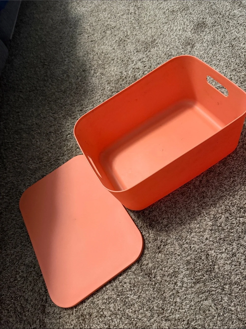 Orange Stackable Organizer Bin w/Fitted Lid 14
